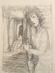 D McIntosh - 1993 On the Stairs sketch.jpg